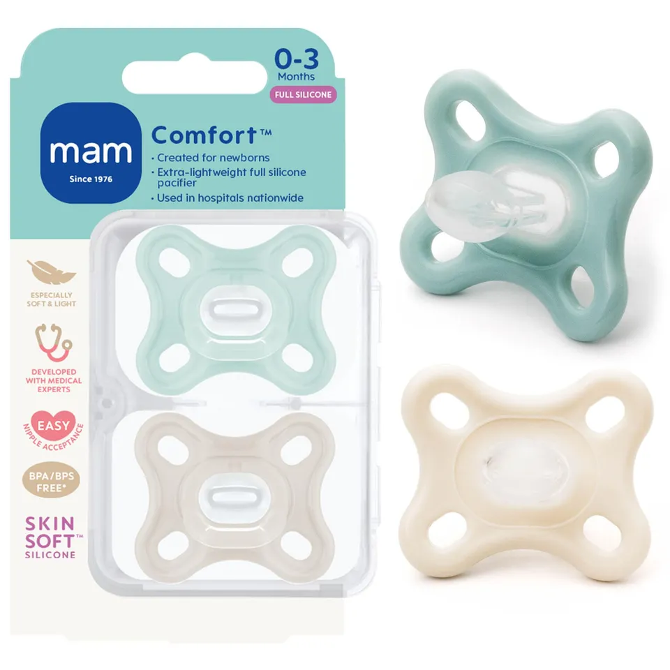 mam-comfort-baby-pacifier-0-3-months-lightweight-one-piece-bpa-free-silicone-2-p image 1