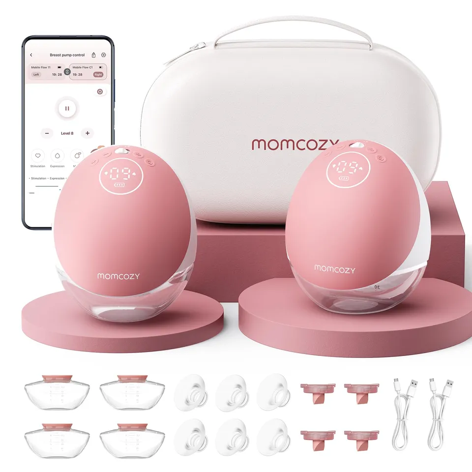 momcozy-m9-wearable-breast-pump-2-pack-with-app-control-24mm-flanges image 1