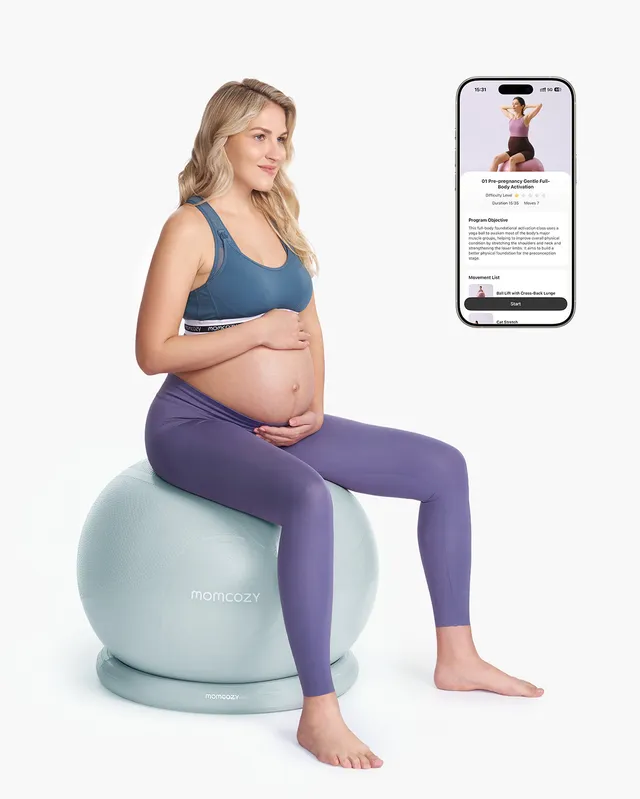 momcozy-birthease-maternity-exercise-ball-glacier-blue image 1