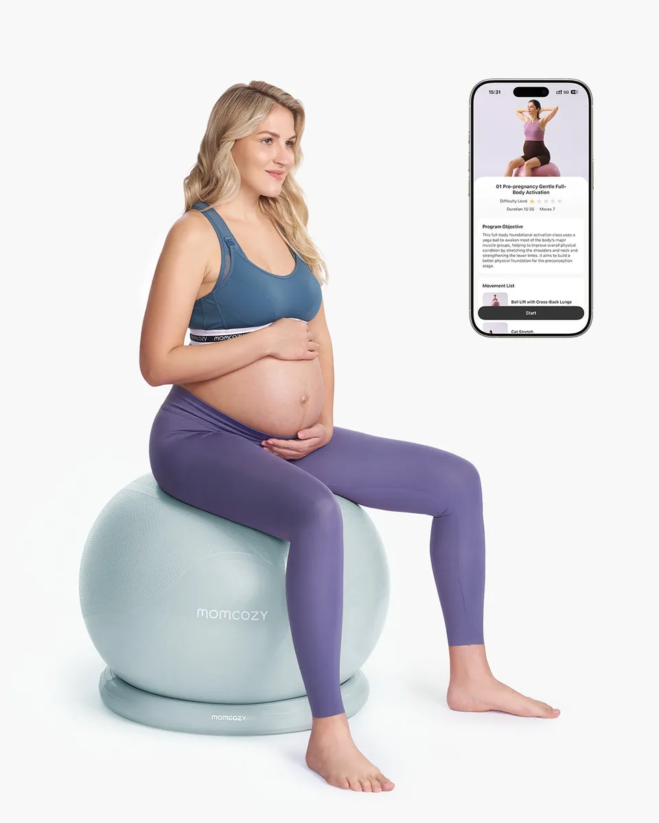 momcozy-birthease-maternity-exercise-ball-glacier-blue image 1