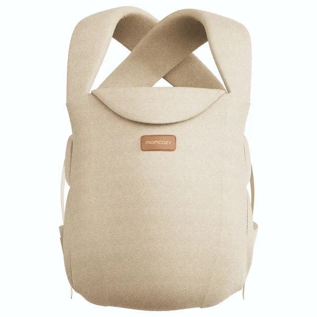 momcozy-weesnug-newborn-carrier-ergonomic-cross-back-support-7-25-lbs-khaki image 1