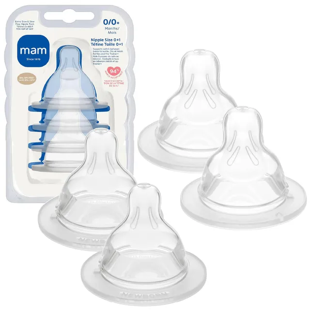 mam-anti-colic-baby-bottle-nipples-mixed-flow-4-pack-extra-slow-size-0-slow-size image 1