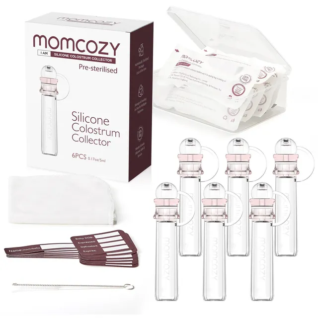 momcozy-colostrum-collector-reusable-breast-milk-collector-5ml-6-pack-with-stora image 1