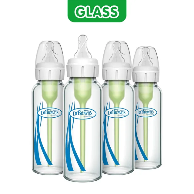 dr-brown-s-anti-colic-options-narrow-glass-baby-bottle-8oz-4-pack image 1