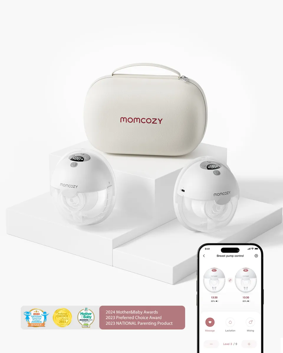 momcozy-m5-smart-wearable-breast-pump-quilly-grey-uk image 1