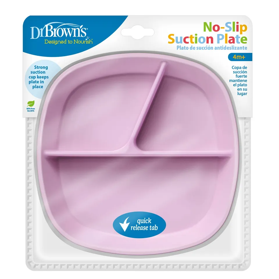 dr-brown-s-no-slip-suction-plate-for-toddlers-3-section-divided-plate-with-stron image 1