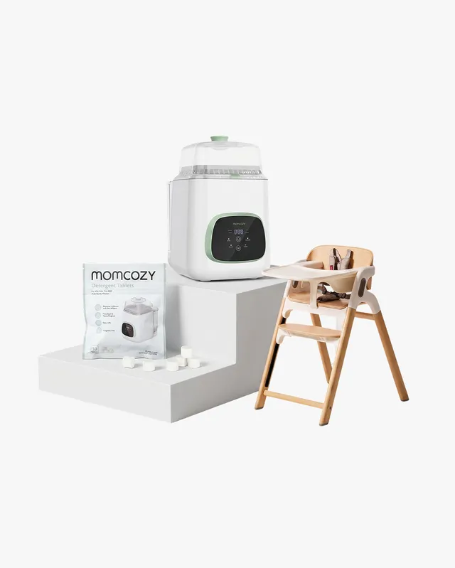 momcozy-clean-feeding-bundle-bottle-washer-high-chair-and-washing-block image 1