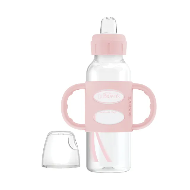 dr-brown-s-milestones-narrow-sippy-spout-bottle-with-silicone-handles-8-oz-250-m image 1