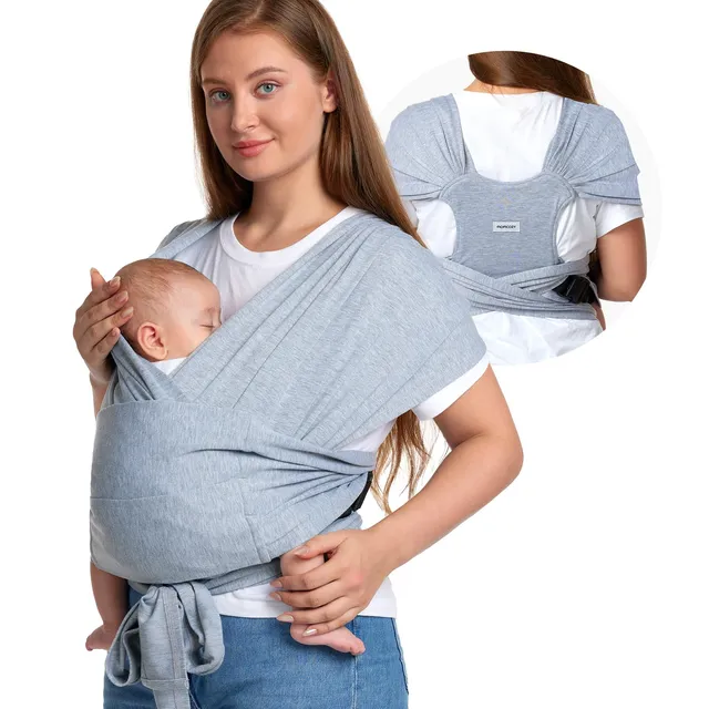 momcozy-baby-wrap-carrier-skin-friendly-fabric-adjustable-buckle-hands-free-for- image 1