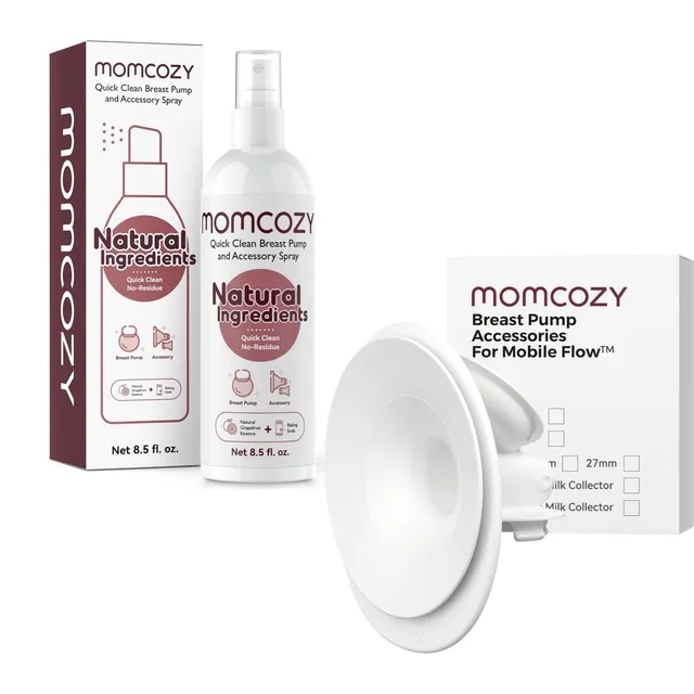 momcozy-m9-breast-pump-care-bundle-cleaning-spray-24mm-flange image 1