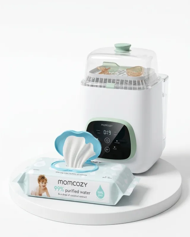 momcozy-kleanpal-pro-baby-bottle-washer-99-water-wipes-set image 1
