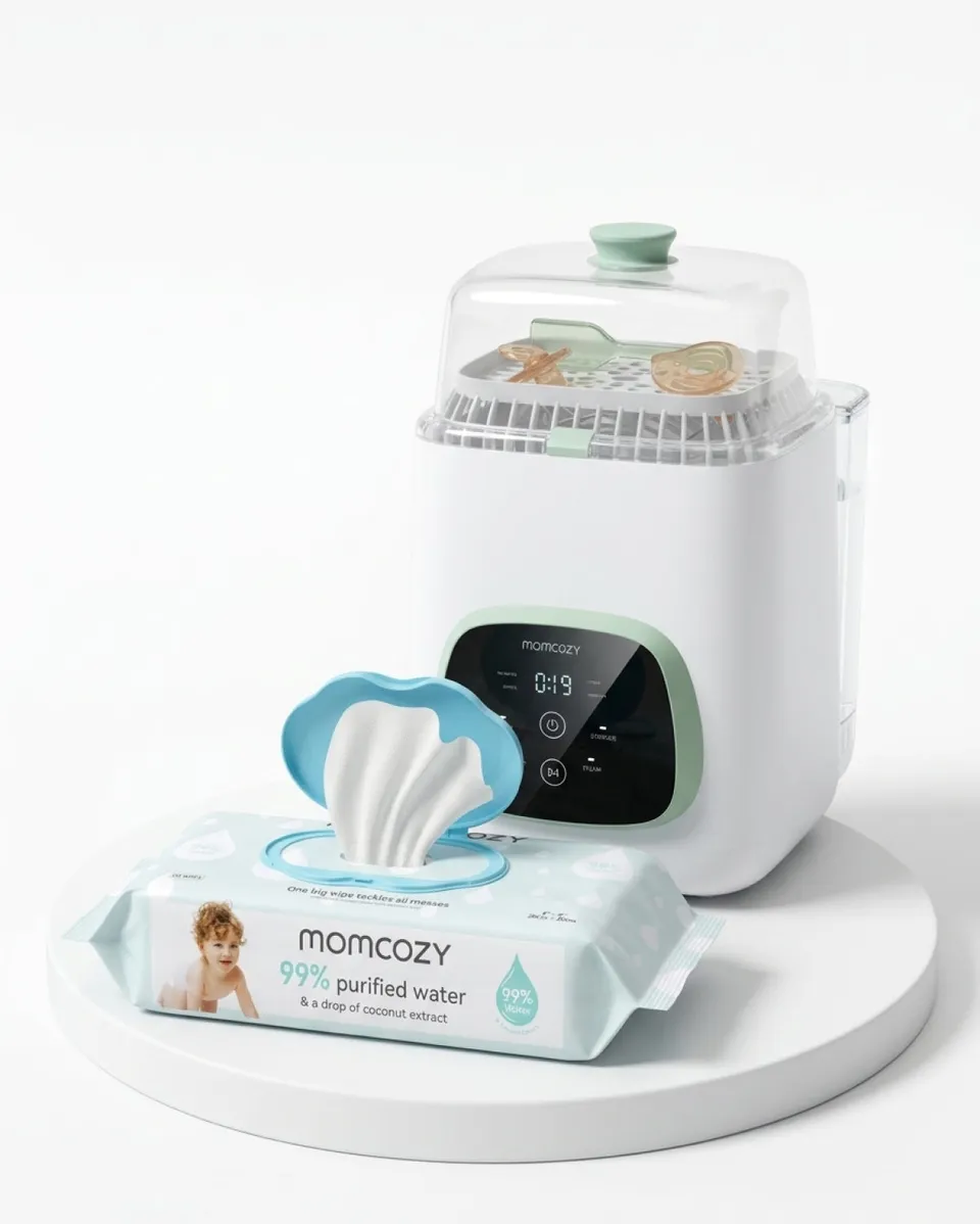 momcozy-kleanpal-pro-baby-bottle-washer-99-water-wipes-set image 1