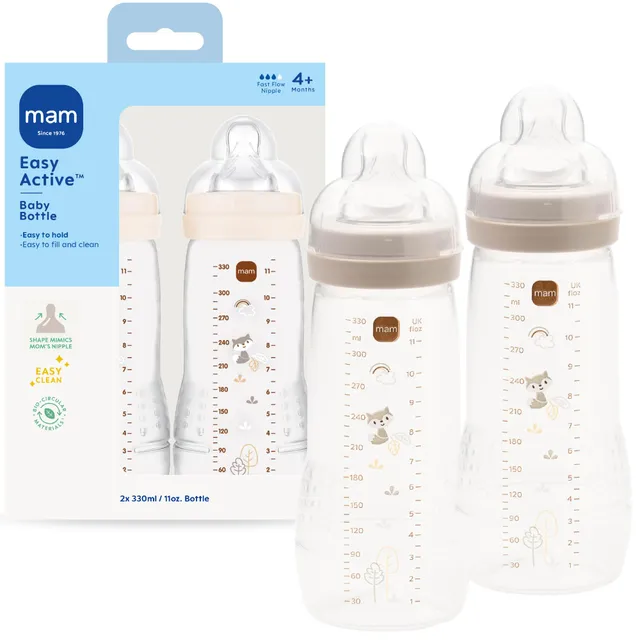 mam-easy-active-natural-flow-anti-colic-baby-bottle-4-months-2-pack-11oz-bpa-fre image 1