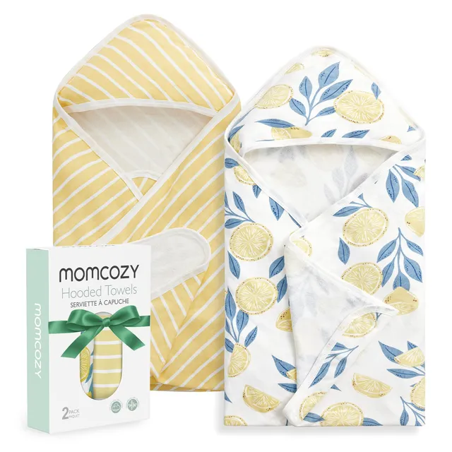 momcozy-baby-towel-with-hooded-ultra-soft-absorbent-bamboo-cotton-blend-set image 1