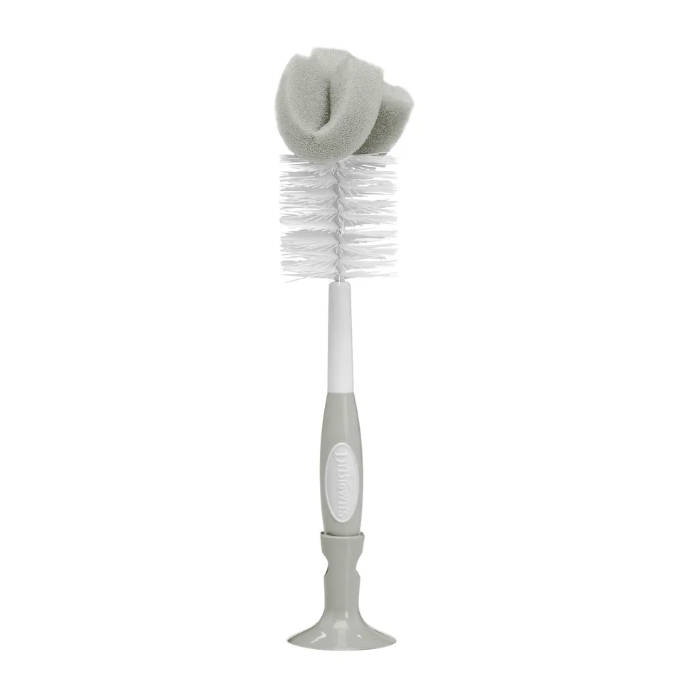 dr-brown-s-baby-bottle-brush-with-bristle-sponge-and-ridged-nipple-cleaner image 1