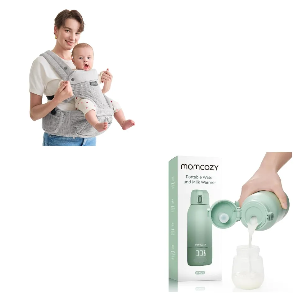 momcozy-portable-milk-warmer-for-travel-and-momcozy-baby-carrier-with-hip-seat image 1
