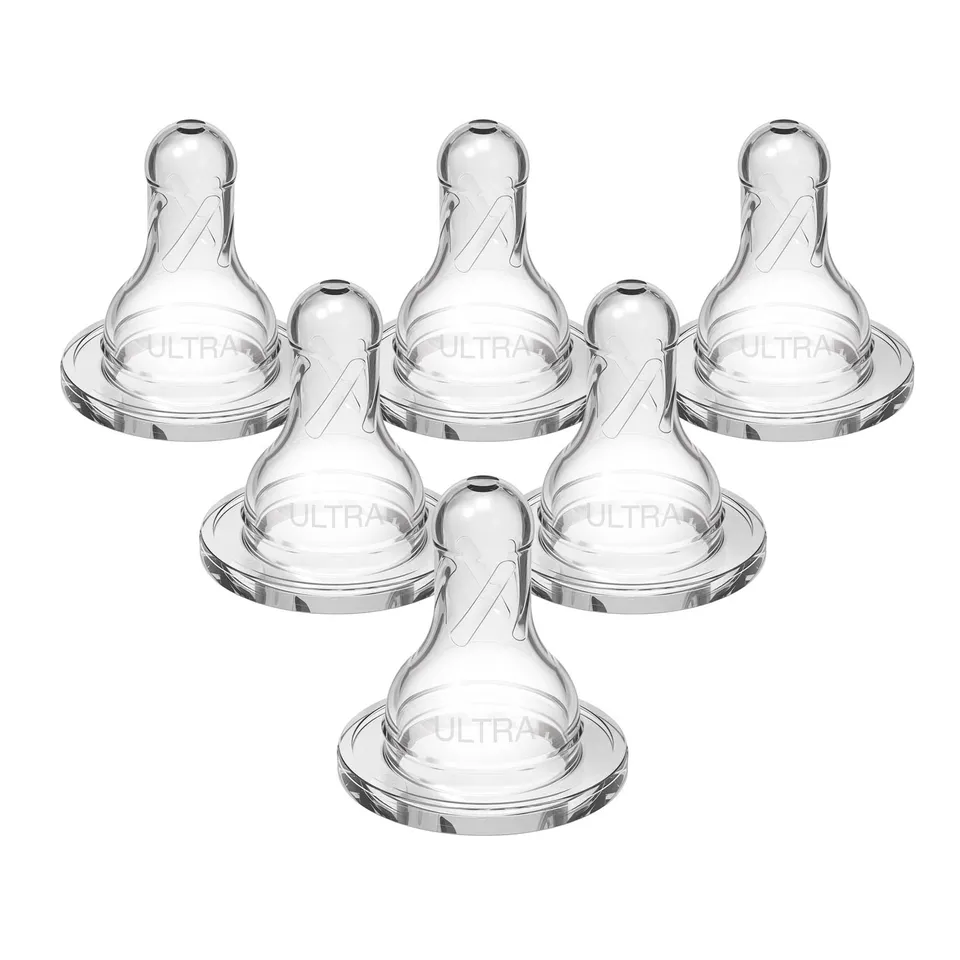 dr-brown-s-natural-flow-ultra-preemie-silicone-nipple-6-pack-slowest-flow-for-ne image 1