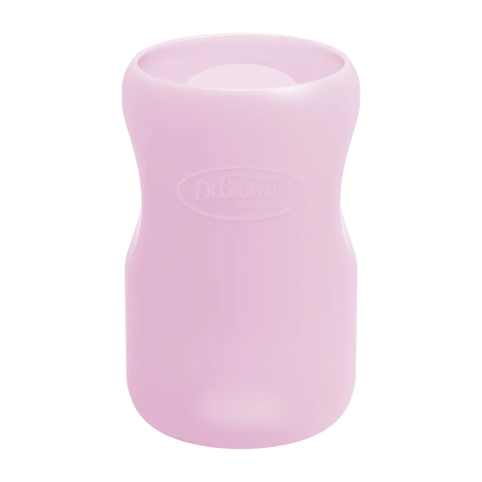 dr-brown-s-natural-flow-options-wide-neck-glass-bottle-silicone-sleeves image 1