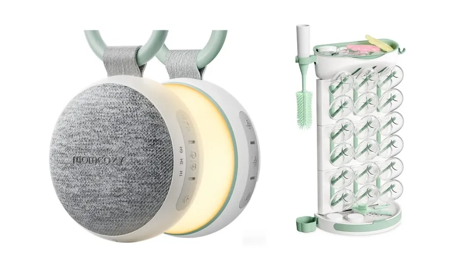 momcozy-portable-sound-machine-with-bottle-drying-rack-bundle image 1