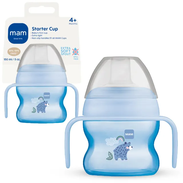 mam-5oz-starter-sippy-cup-extra-soft-spill-free-spout-4-months-single-blue image 1
