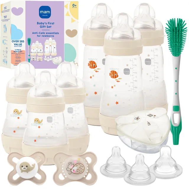 mam-baby-s-first-easy-start-anti-colic-complete-bottle-set-6-bottles-5oz-9oz-8-n image 1