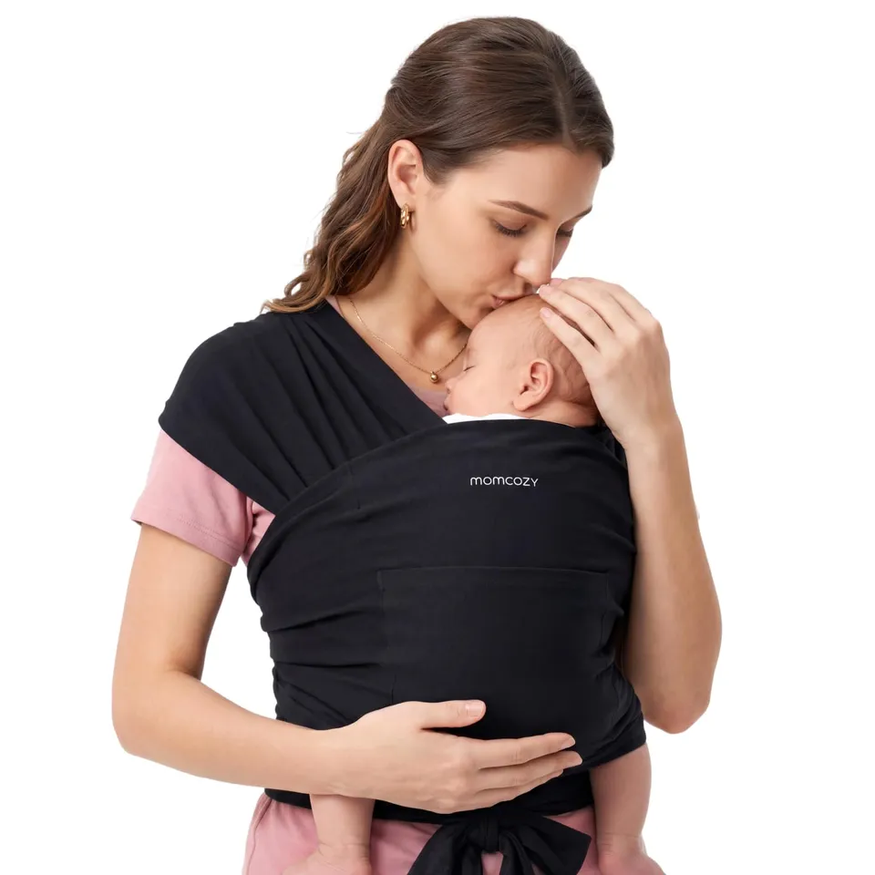 momcozy-baby-wrap-carrier-adjustable-ergonomic-breathable-hands-free-baby-sling- image 1