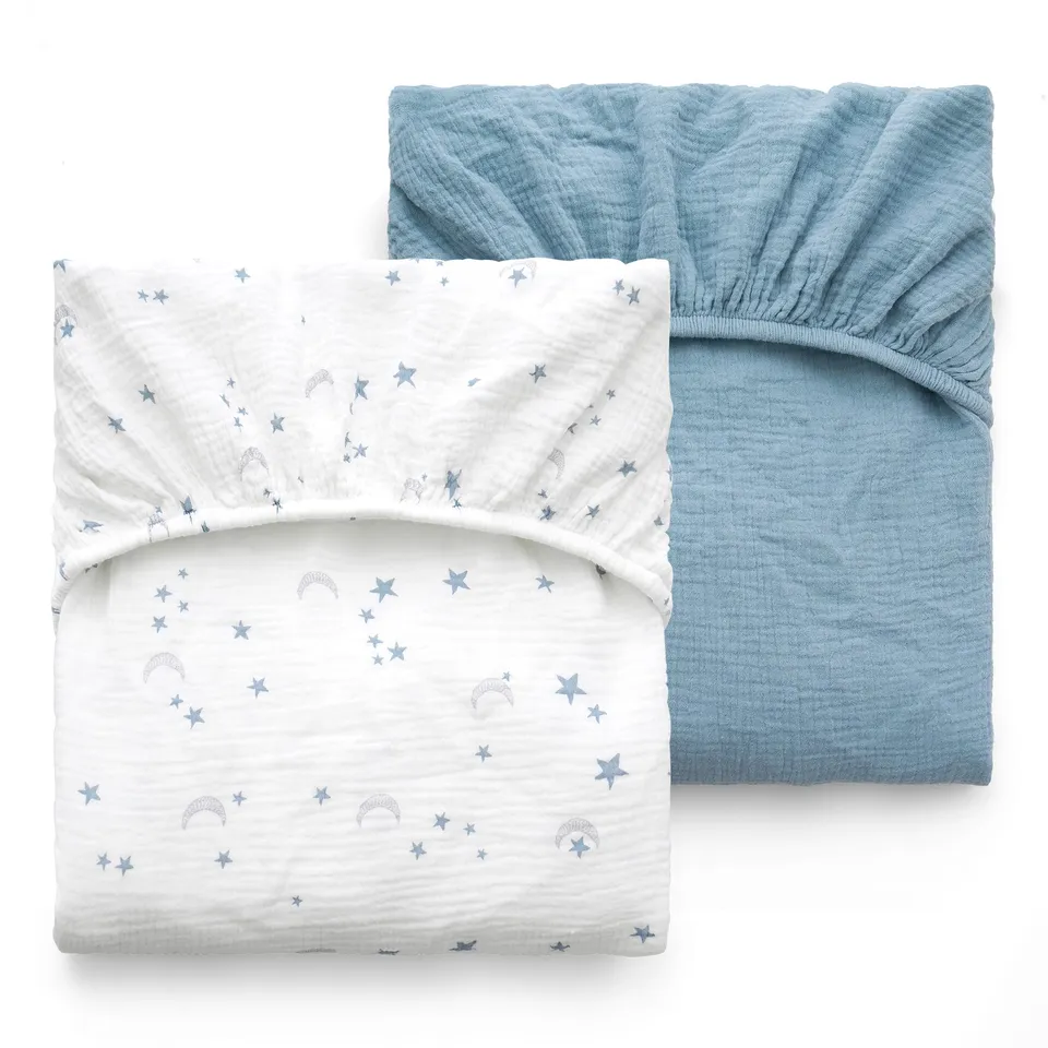 momcozy-muslin-standard-fitted-crib-sheets-52-x28-2-pack-soft-breathable-natural image 1
