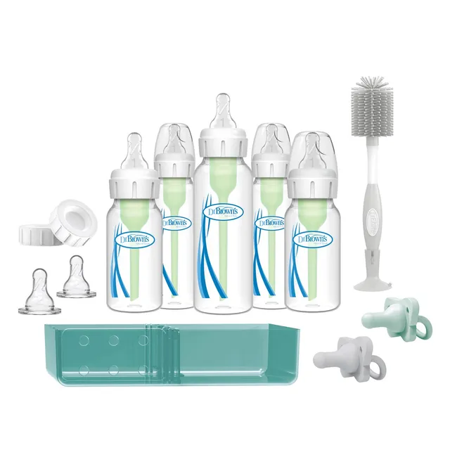dr-brown-s-feed-store-bottle-set-5-bottles-anti-colic-vents-storage-tray-travel- image 1