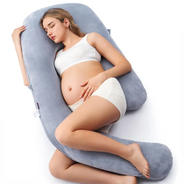 momcozy-dreamlign-u-pro-maternity-pillow-with-adjustable-leg-pillow-full-body-su image 1