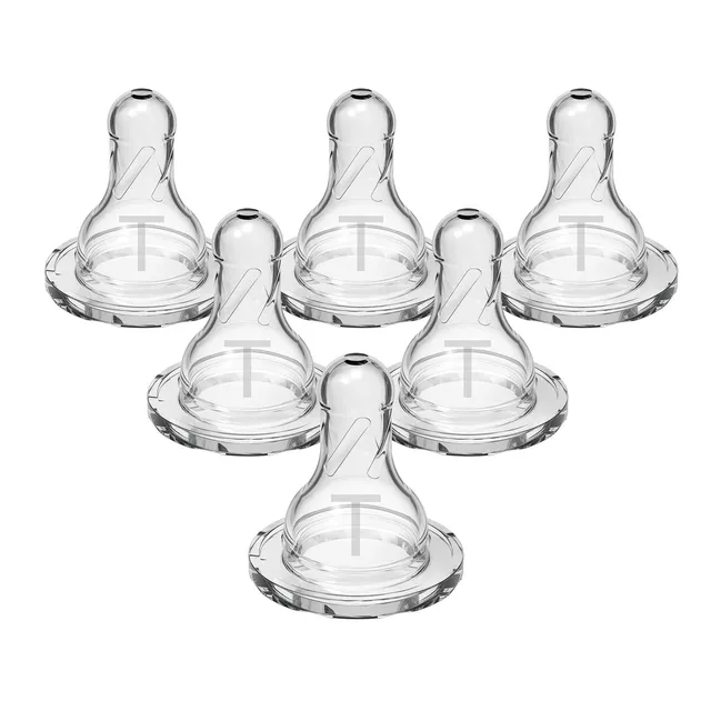 dr-brown-s-natural-flow-narrow-baby-bottle-silicone-nipple-level-t-6-pack image 1