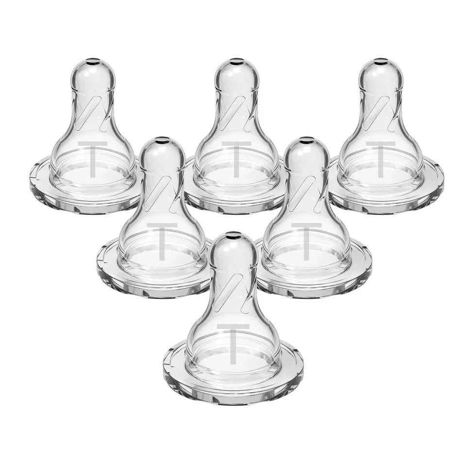 dr-brown-s-natural-flow-narrow-baby-bottle-silicone-nipple-level-t-6-pack image 1