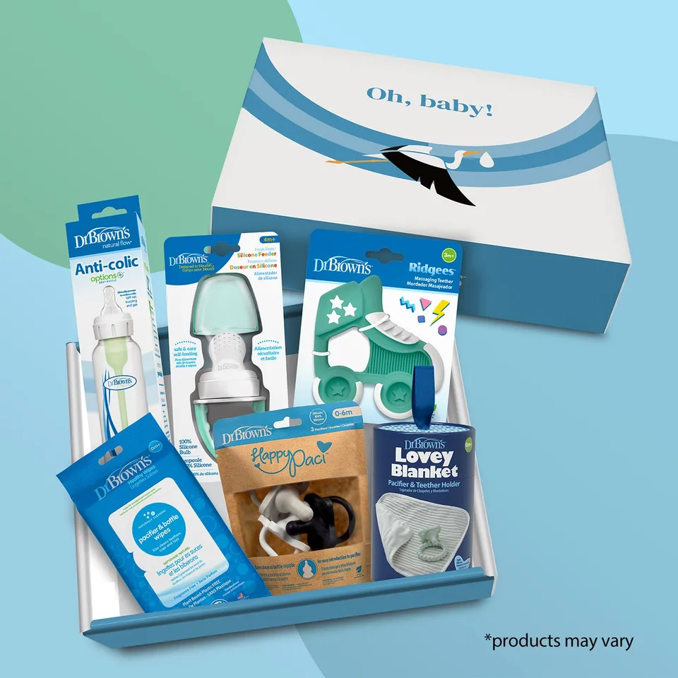 dr-brown-s-baby-gift-box-newborn-essentials-set-with-anti-colic-bottle-pacifiers image 1