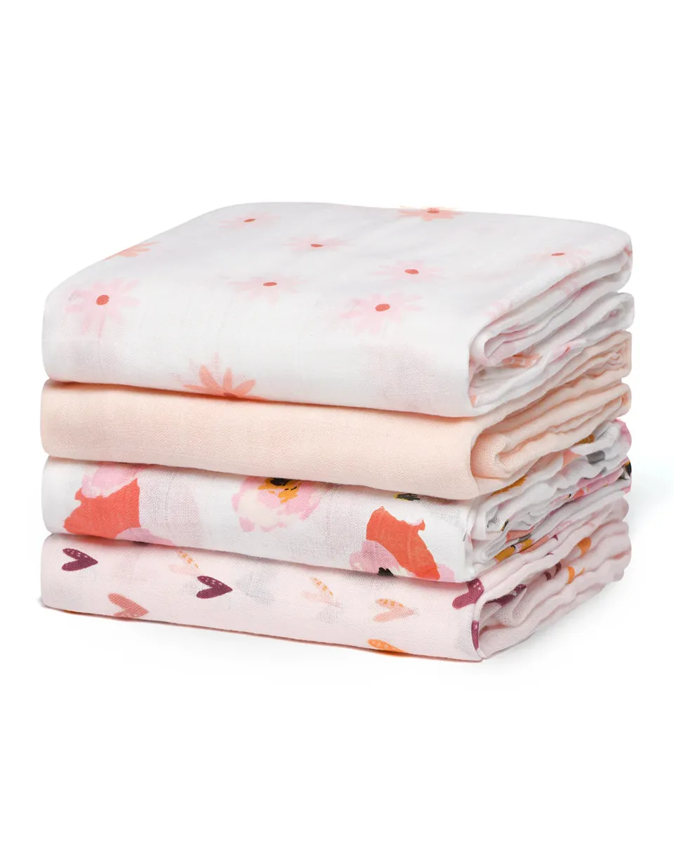 momcozy-softness-swaddle-blankets-heart-flower-4-pack image 1