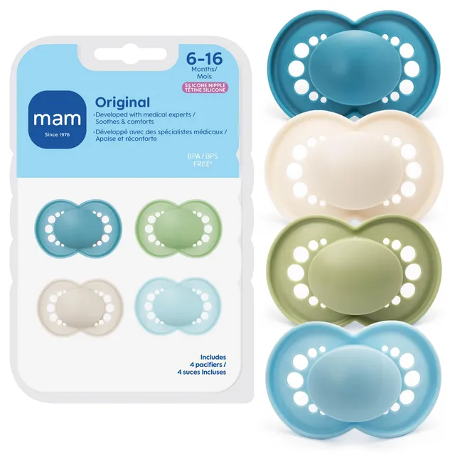 mam-original-baby-pacifiers-6-16-mths-4-pack-bpa-free-skin-soft-silicone-made-in image 1