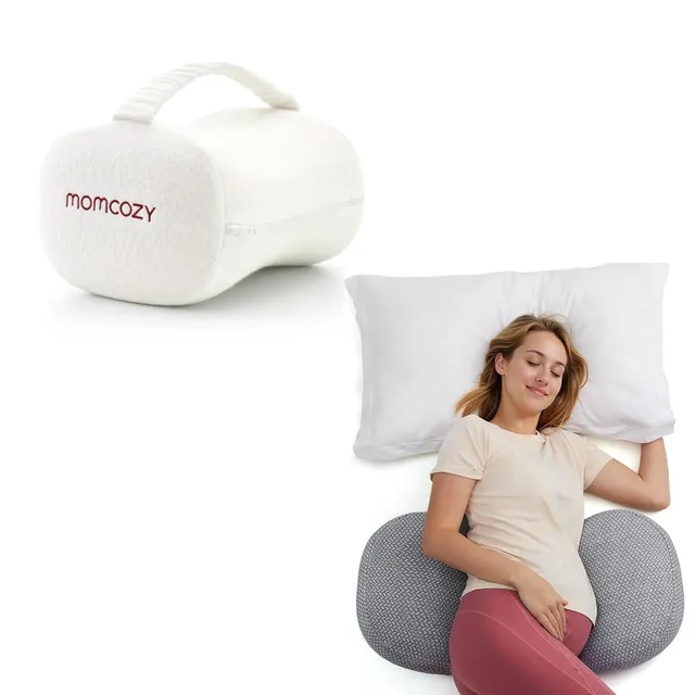 momcozy-w-shaped-pregnancy-pillow-knee-pillow-for-side-sleepers image 1