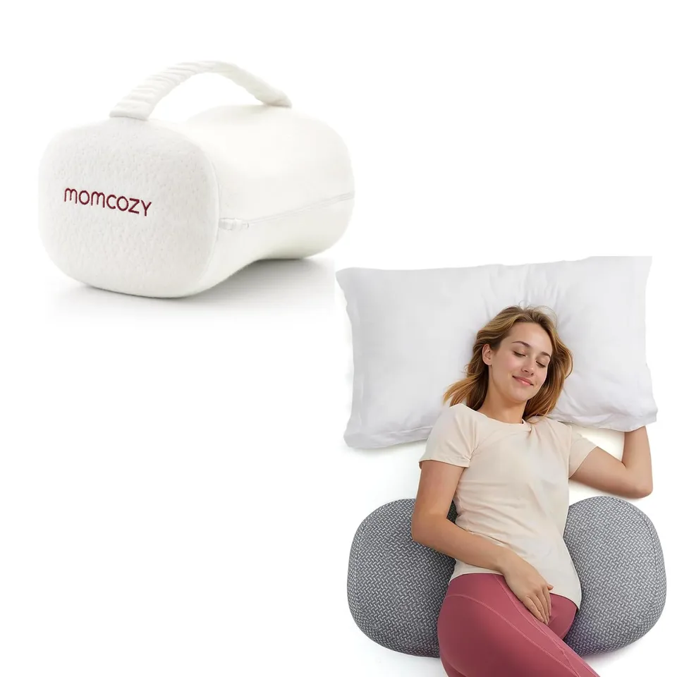 momcozy-w-shaped-pregnancy-pillow-knee-pillow-for-side-sleepers image 1