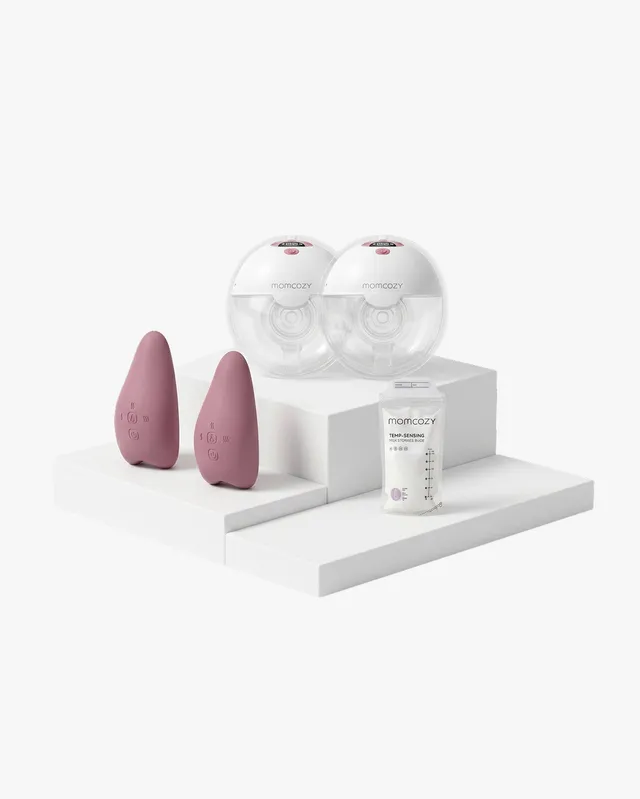 momcozy-m5-smart-wearable-breast-pump-bundle-with-120-storage-bags-lactation-mas image 1