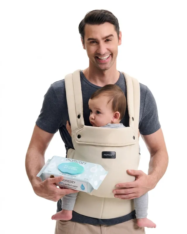 momcozy-purehug-baby-carrier-99-water-baby-wipes-set image 1