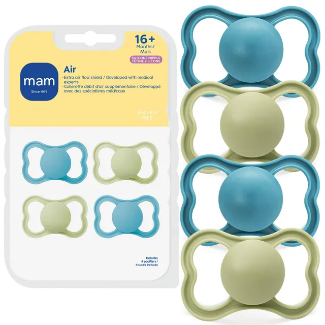 mam-air-pacifier-16-months-extra-air-flow-for-sensitive-skin-4-pack image 1