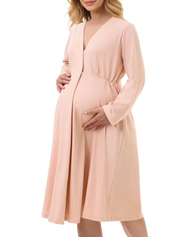 momcozy-nursing-maternity-nightgown-for-breastfeeding-labor-delivery-long-sleeve image 1