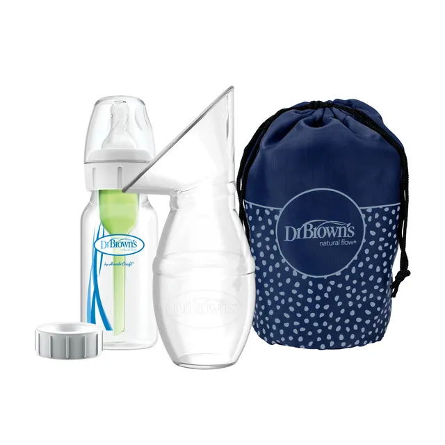dr-brown-s-silicone-breast-pump-milk-catcher-with-anti-colic-bottle-travel-bag image 1