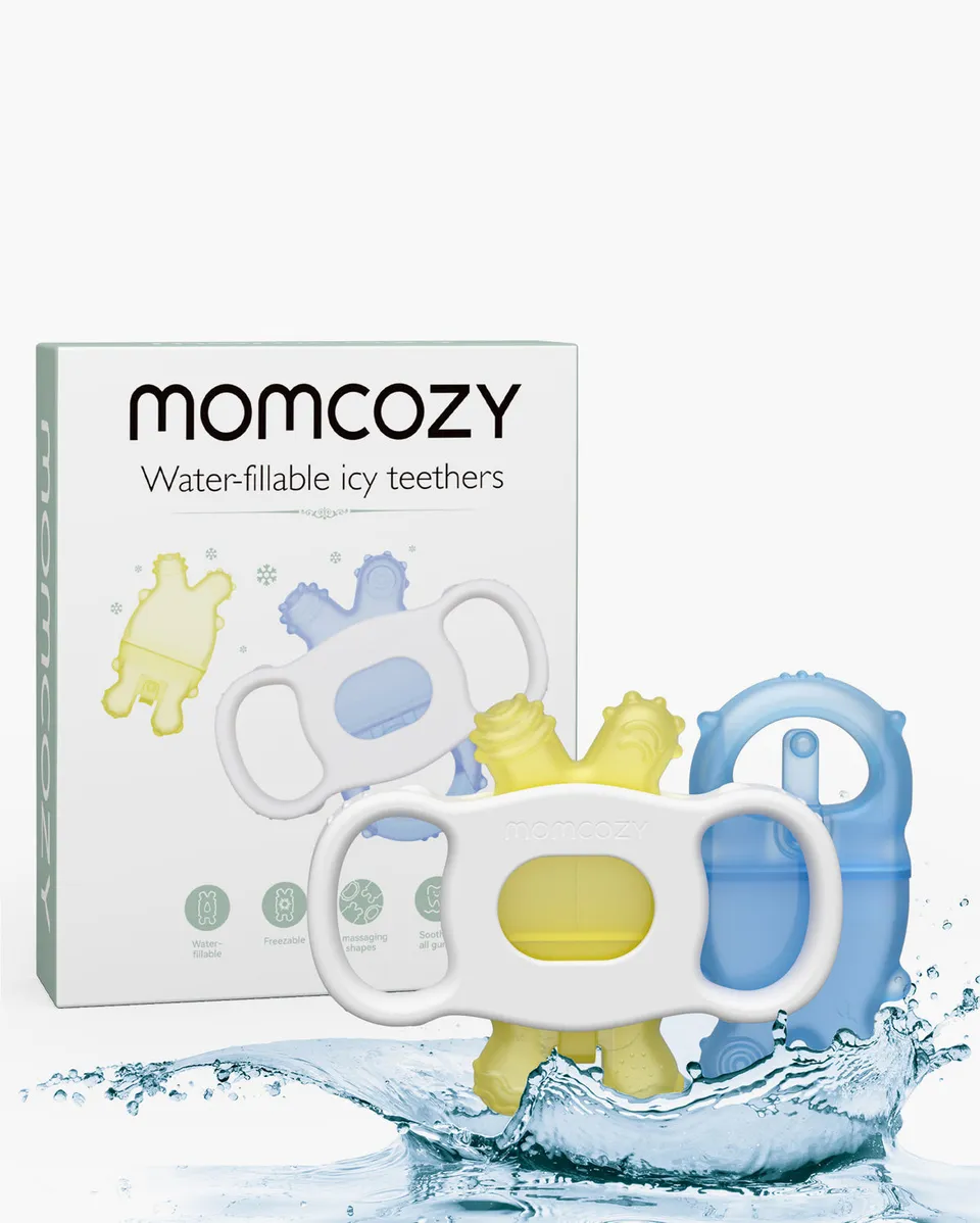 momcozy-water-fillable-teether-blue-and-yellow-2-pcs image 1
