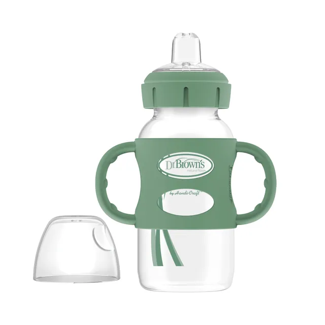 dr-brown-s-milestones-wide-neck-sippy-spout-bottle-with-silicone-handles-9-oz-27 image 1