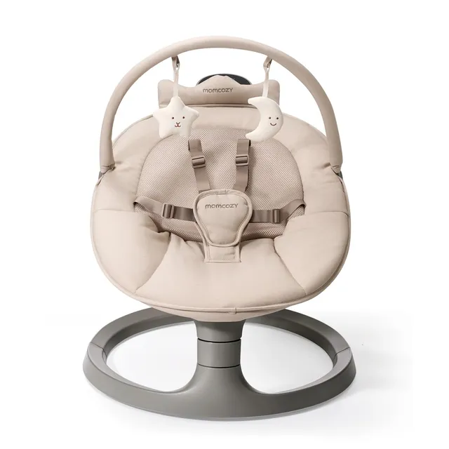 momcozy-2-in-1-electric-baby-swing-with-dual-arm-support-converts-to-toddler-sea image 1