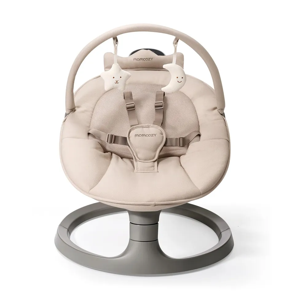 momcozy-2-in-1-electric-baby-swing-with-dual-arm-support-converts-to-toddler-sea image 1