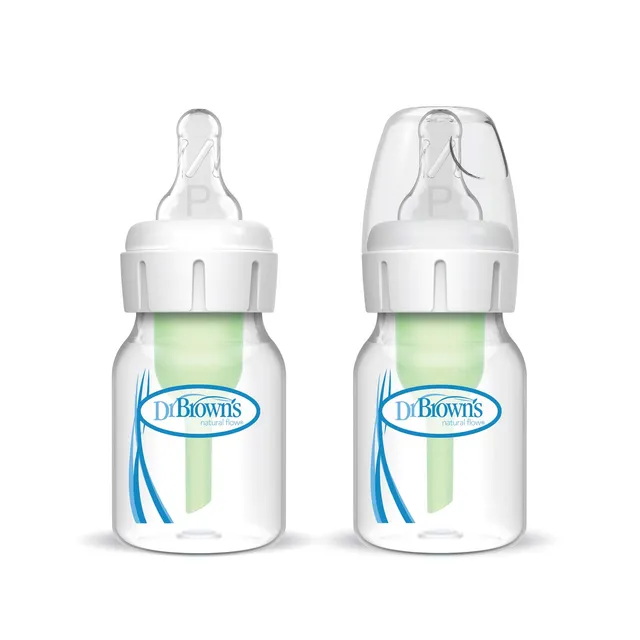 dr-brown-s-natural-flow-anti-colic-narrow-baby-bottle-2oz-60ml-with-preemie-flow image 1