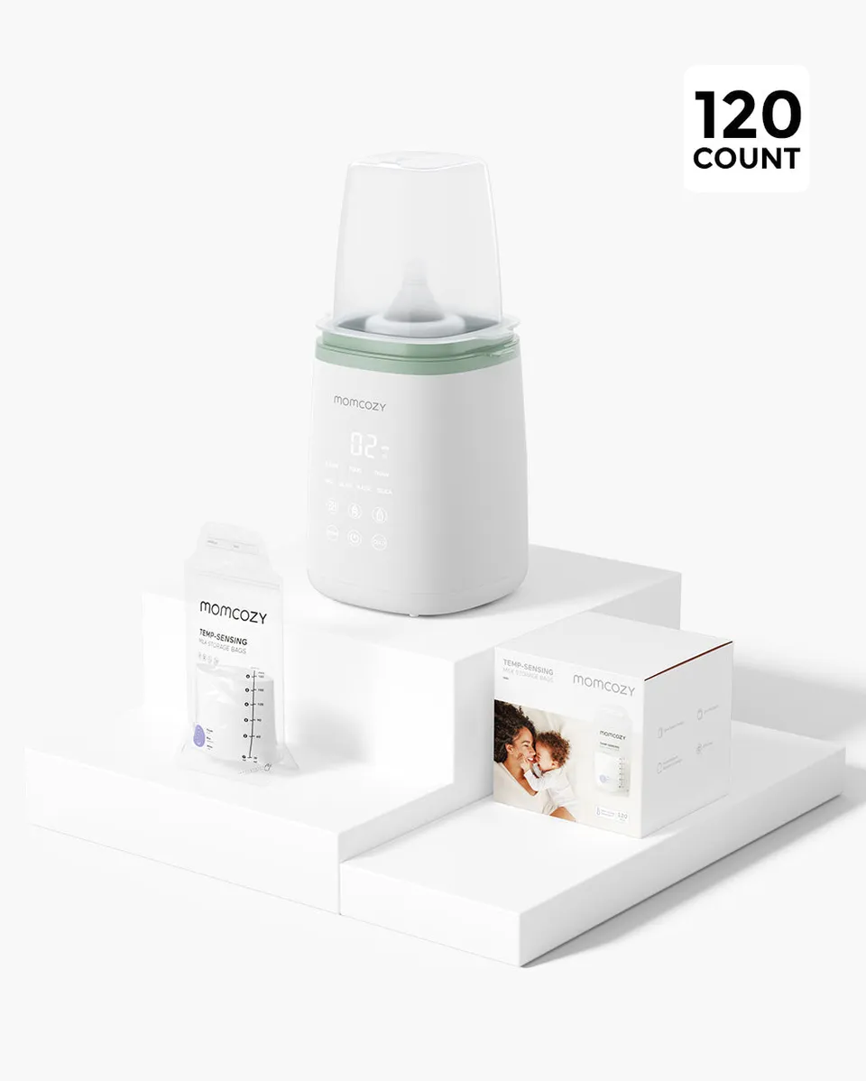 momcozy-6-in-1-fast-baby-bottle-warmer-120-count-breastmilk-storage-bags image 1