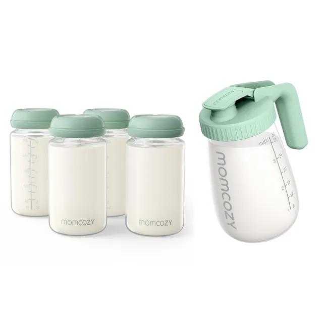 momcozy-natural-baby-bottle-breast-milk-pitcher-set-11oz-bpa-free-bottle-with-le image 1