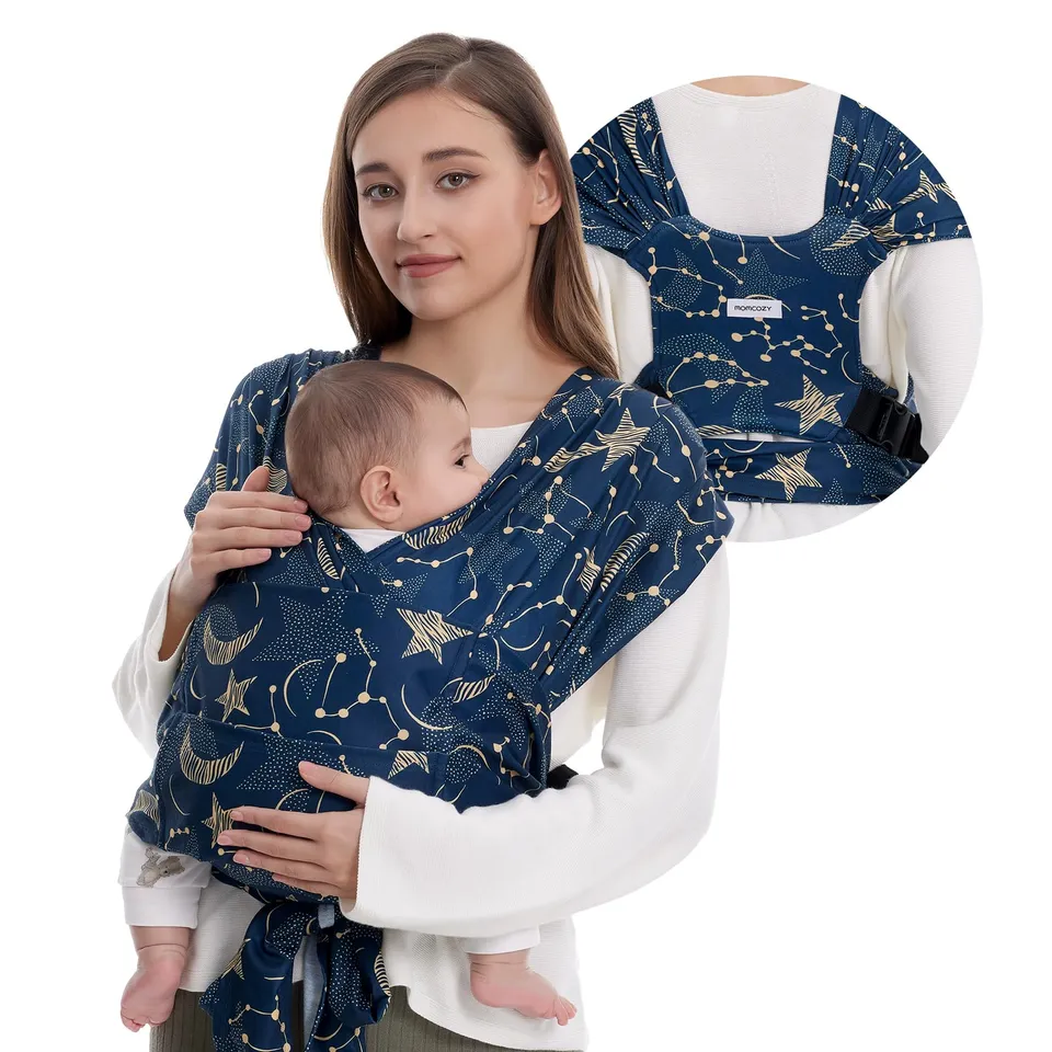momcozy-baby-wrap-carrier-skin-friendly-fabric-easy-to-wear-adjustable-buckle-st image 1