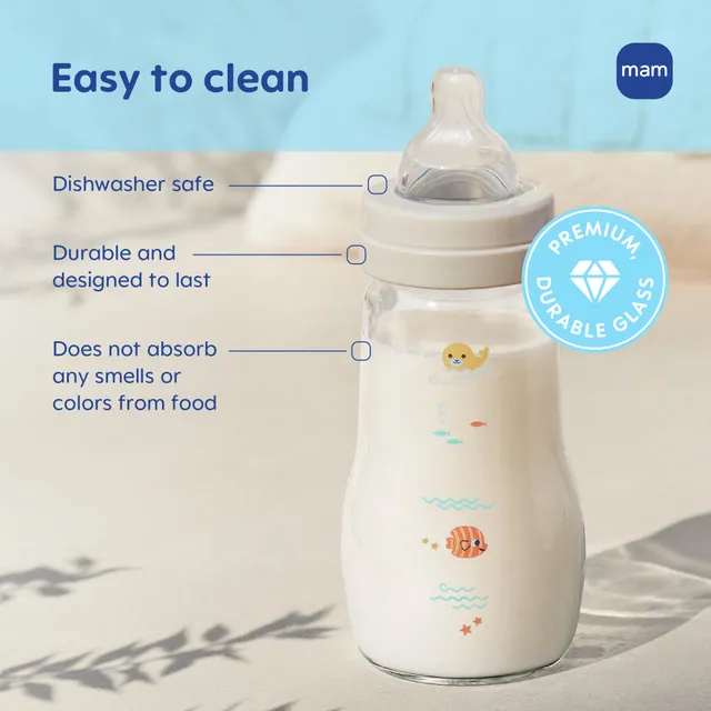 mam-pure-glass-anti-colic-baby-bottle-6oz-0-months-1-pack-bpa-free-made-in-europ image 1